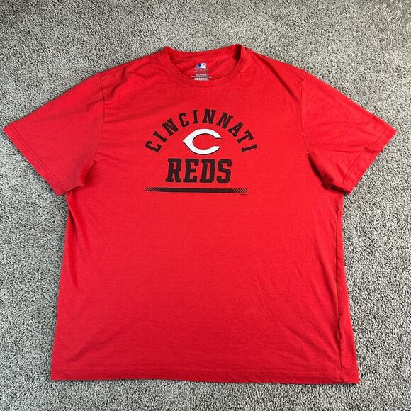 Cincinnatti Reds Shirt Mens XXL 2XL Red Black Short Sleeve MLB Baseball Casual - Picture 1 of 9